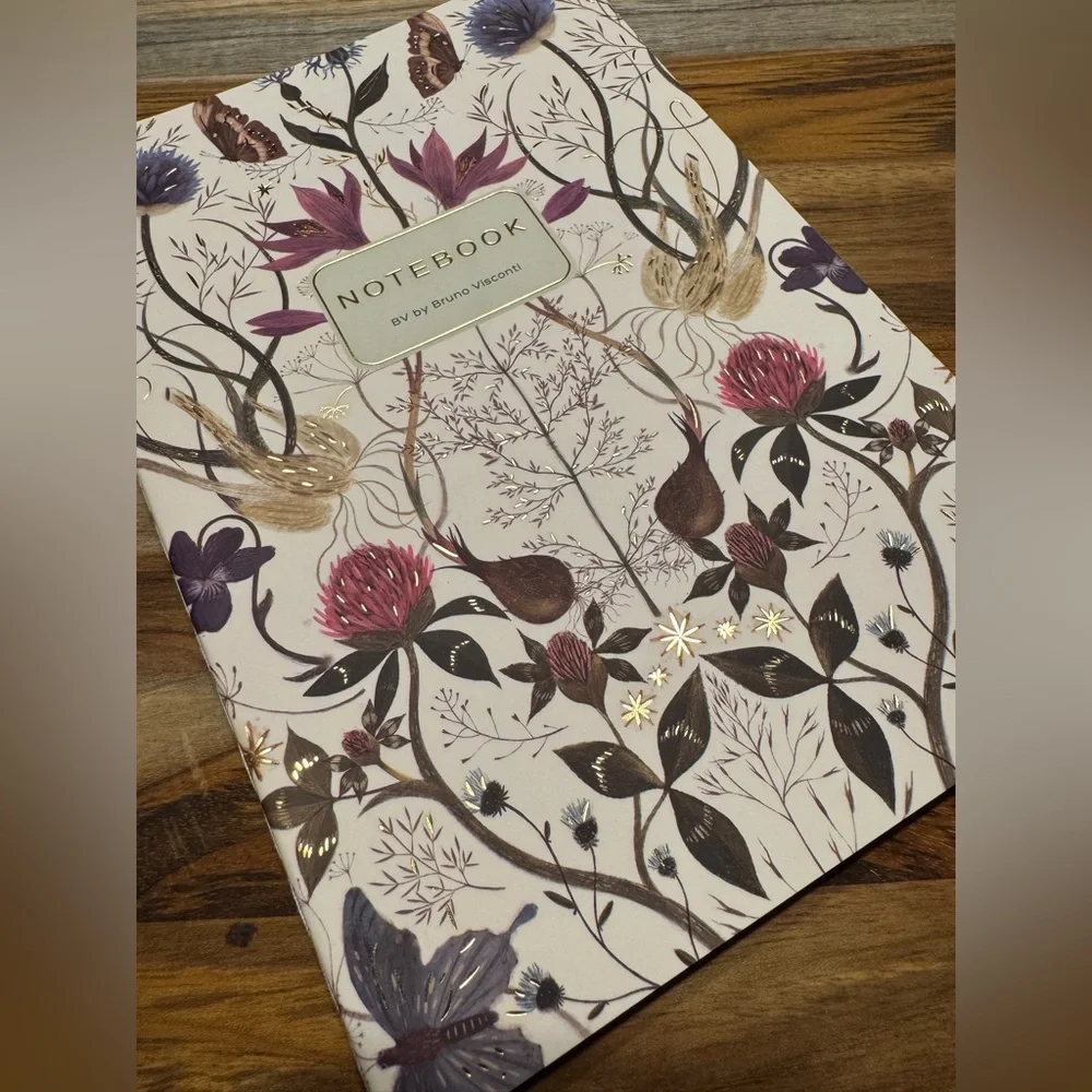 Bruno Visconti Soft Touch Symmetrical Flowers Floral Notebook Journal A5 NEW
